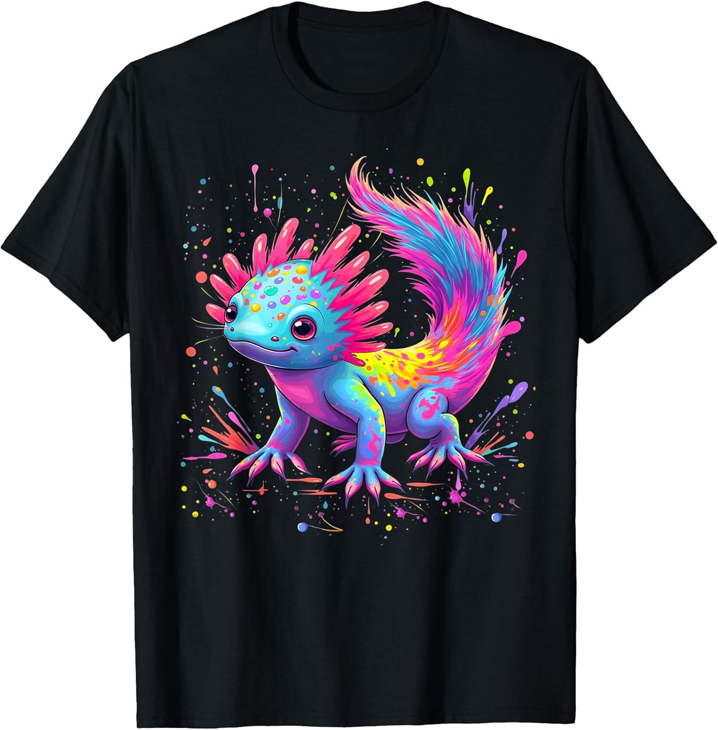 Beautiful Colorful Art Cute Kawaii Axolotl Lovers Animals T-Shirt