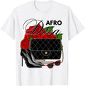 Gifts Designer Handbag Shoes Afro Diva Red Flowers Melanin T-Shirt