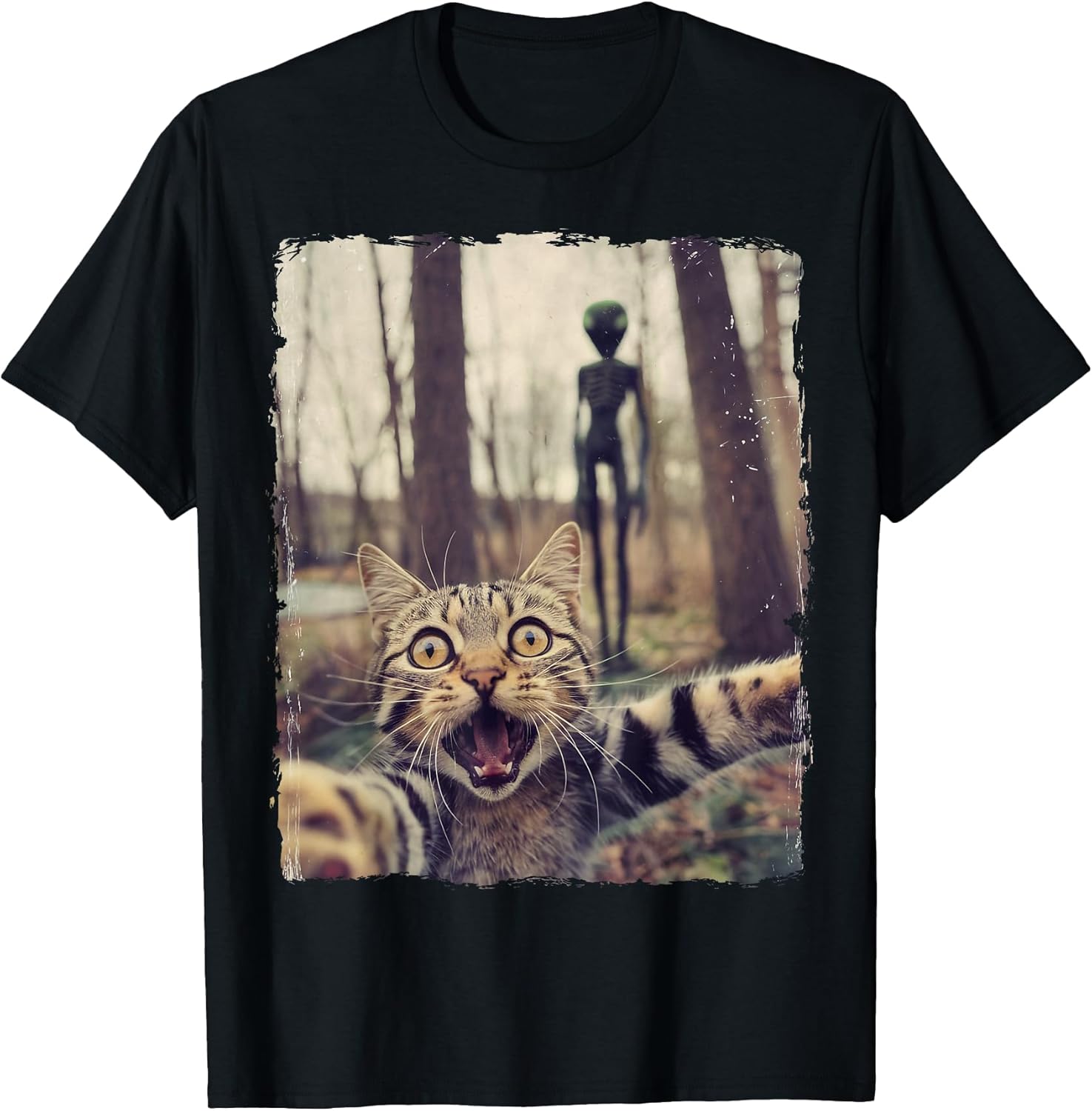 Cat Selfie With Alien Apparel Gifts Graphic Tees