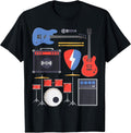 Rock Star Guitar & Band Instruments Rock & Roll Music Singer T-Shirt