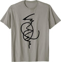 Face Abstract Line Art Drawing Minimalist Modern Grey T-Shirt