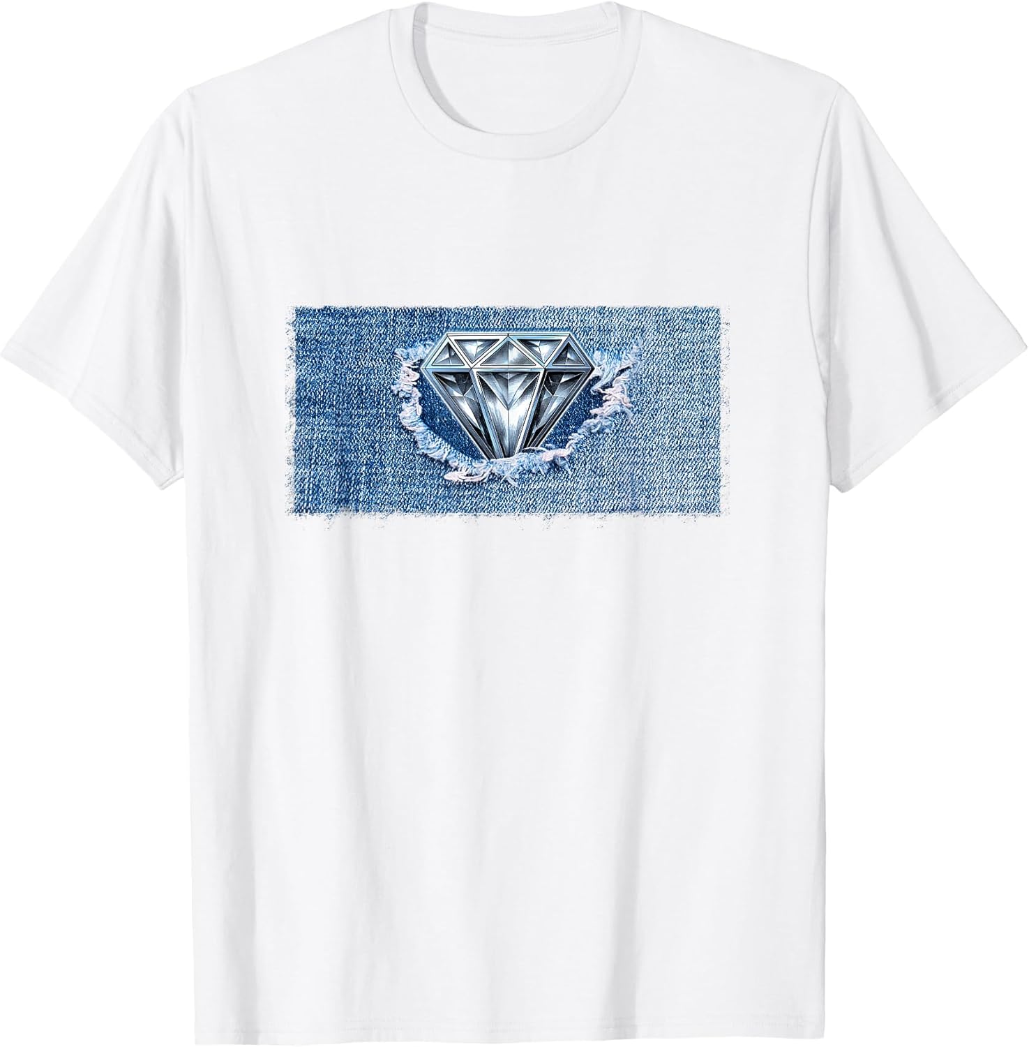 Denim and Diamonds Shirt for Men Urban Modern Aesthetic T-Shirt