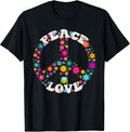 Peace Sign Love T Shirt 60s 70s Tie Dye Hippie Costume T-Shirt