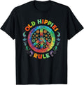 Old Hippies Rule Hippie Vintage Retro Costume Hippy Gift T-Shirt Small