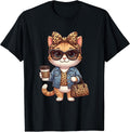 Cat Shirts Leopard Women Girls Gifts