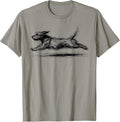 Retro Running Dog Sketch Sketch Minimalist Art T-Shirt
