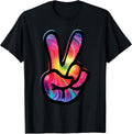 60s 70s Tie Dye Peace Hand Sign Shirt - Hippie T-Shirt