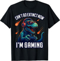 Funny Dinosaur Gamer Teens Boys Men Video Gaming T-Shirt