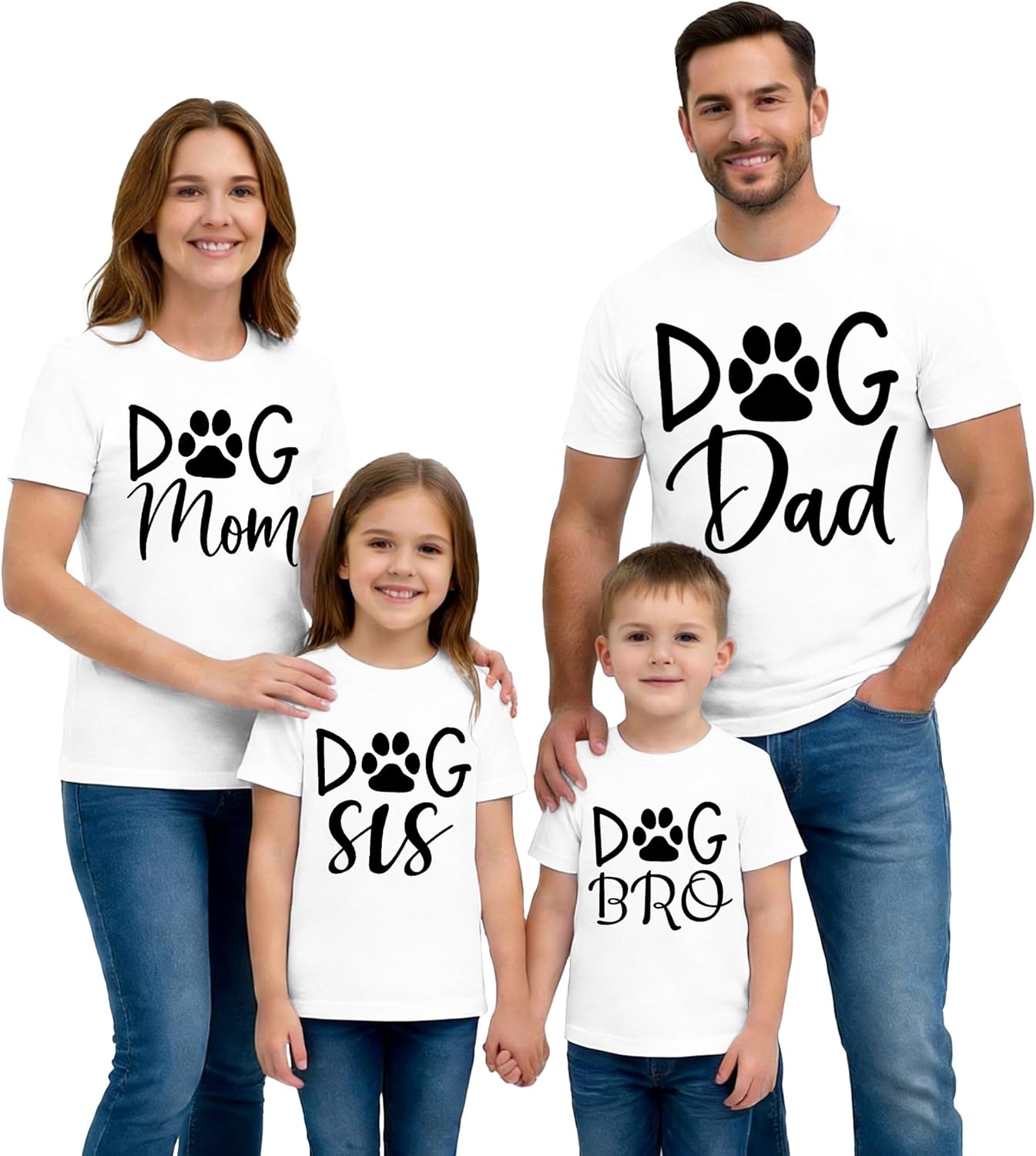 Family Dog Shirts Couples Matching Dog Dad Mom T-Shirt Pet Lover Tee Tops