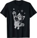Y2K Cat Jumping Stars Silly 90s 2000s Grunge Vintage Graphic T-Shirt