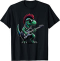 Cute Punk Dinosaur, Rock'n Roll Goth Dino, Guitar Band Funny T-Shirt