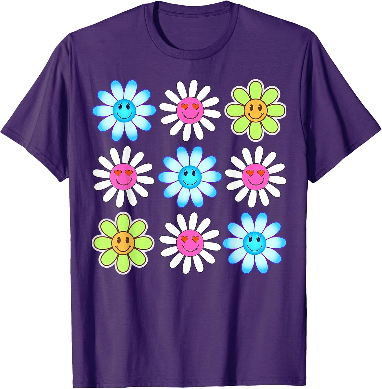 Funny Smiling Roses Flower Power Retro Designs