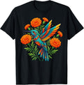 Mexican Folk Art Hummingbird Flower Bird Lover Nature T-Shirt