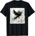 Japanese Art Ink Raven/Crow - Men, Women, Kids Graphic T-Shirt