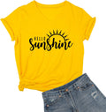 Womens Hello Sunshine Shirt Summer Short Sleeve V-Neck Graphic T-Shirt Nature Shirt Tops Tees