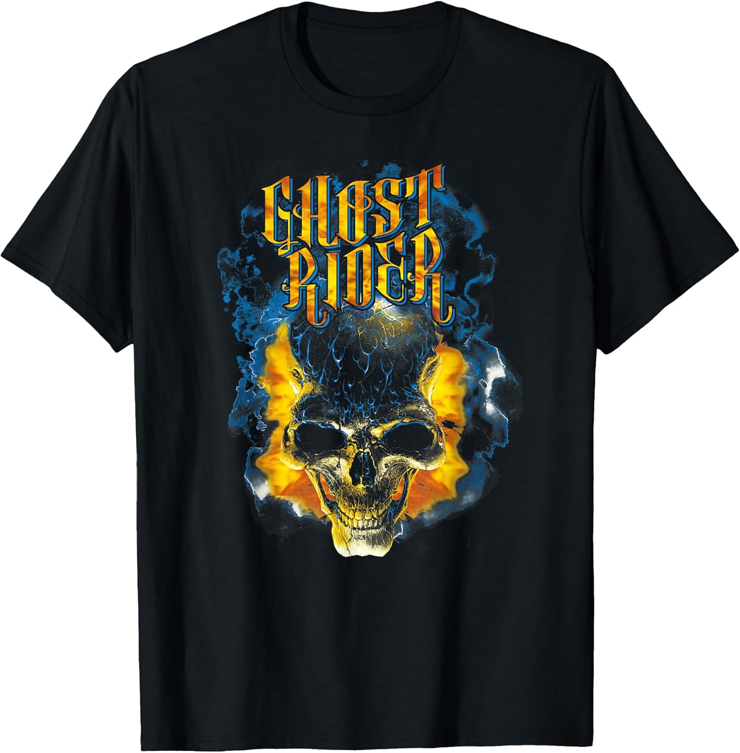 Ghost Rider Skull Urban Street Flames Graphic T-Shirt