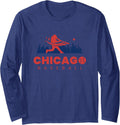Chicago Baseball Vintage Minimalist Retro Baseball Lover Long Sleeve T-Shirt