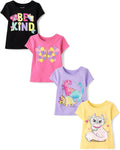 Baby Girls' and Toddler Unicorns,Butterflies,Trends Short Sleeve Graphic T-Shirts,4 Pack