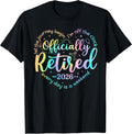 Retro Officially Retired 2026 Heart Funny Retirement Women T-Shirt