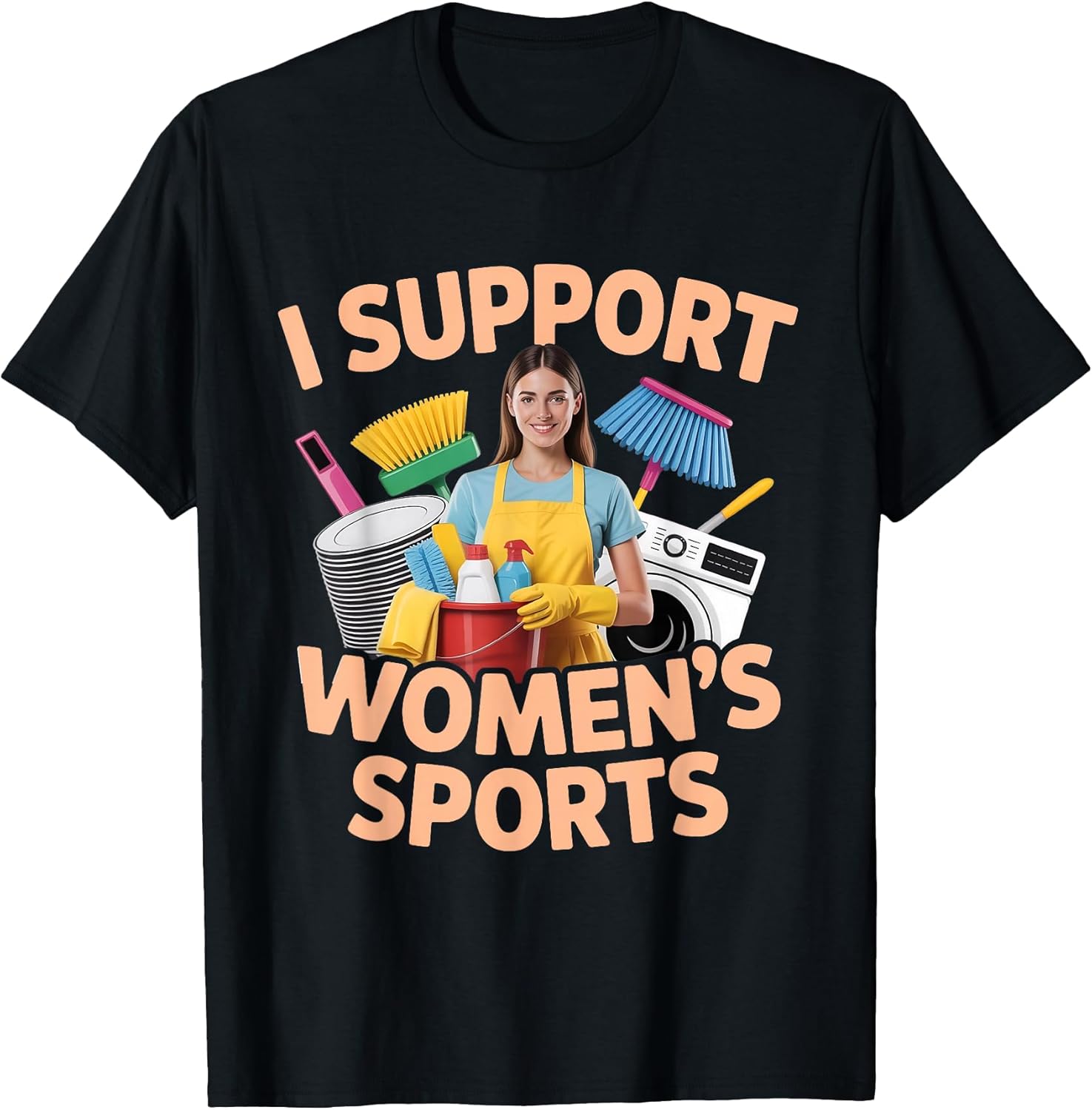 I Support Women’s Sports Funny Sarcastic Meme Husband Wife T-Shirt