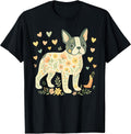 Boston Terrier Floral Shirt Cute Dog Lover Dog Mom T-Shirt for Men Women Kids