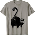 Funny Hello Black Cat Butt Tee Gift for Cat Lovers T-Shirt