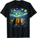 Cat Starry Night Van Gogh Cats Funny Gifts for Men Women Kid T-Shirt