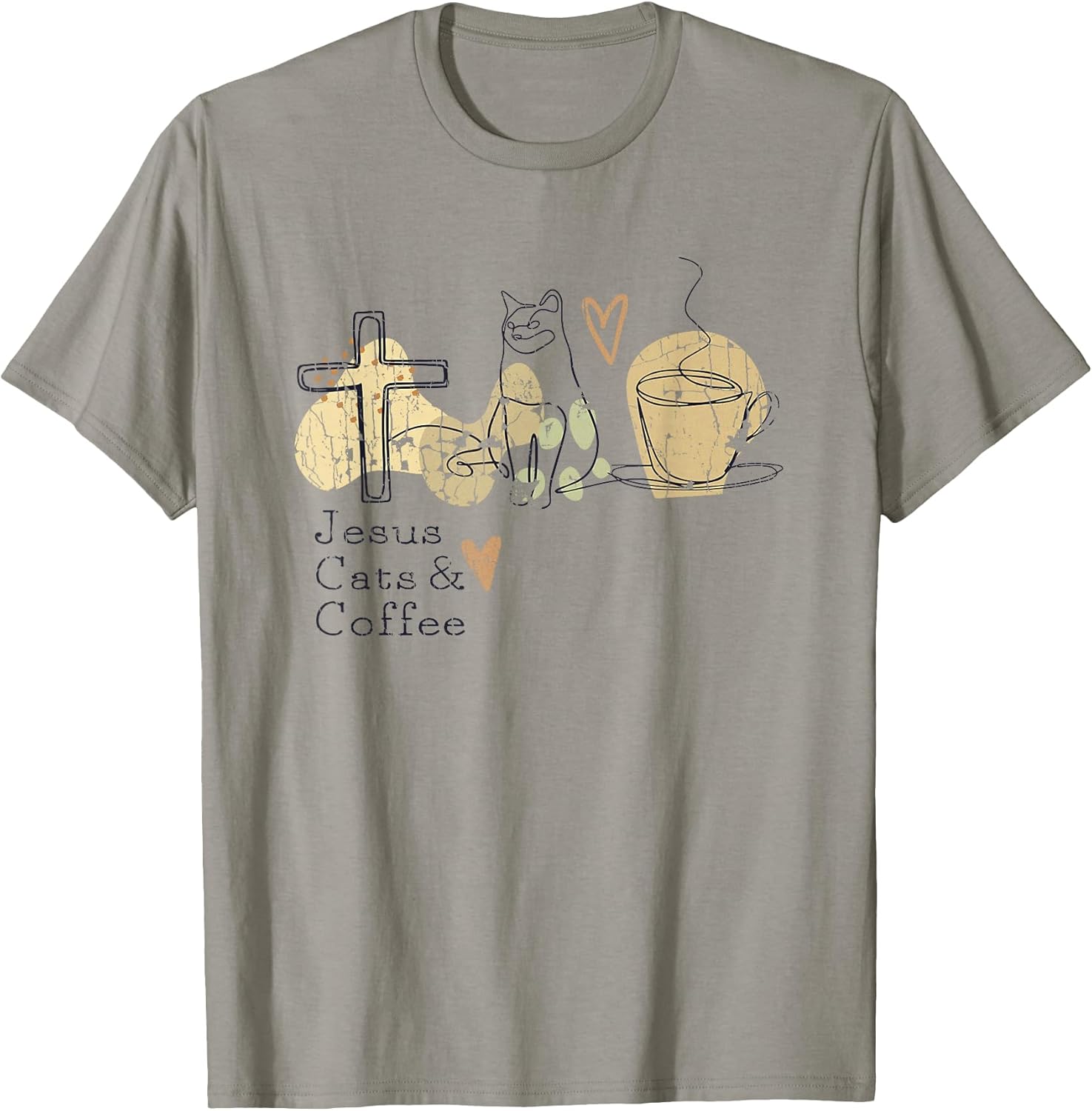 Jesus Cats And Coffee Minimalist Graphic Design