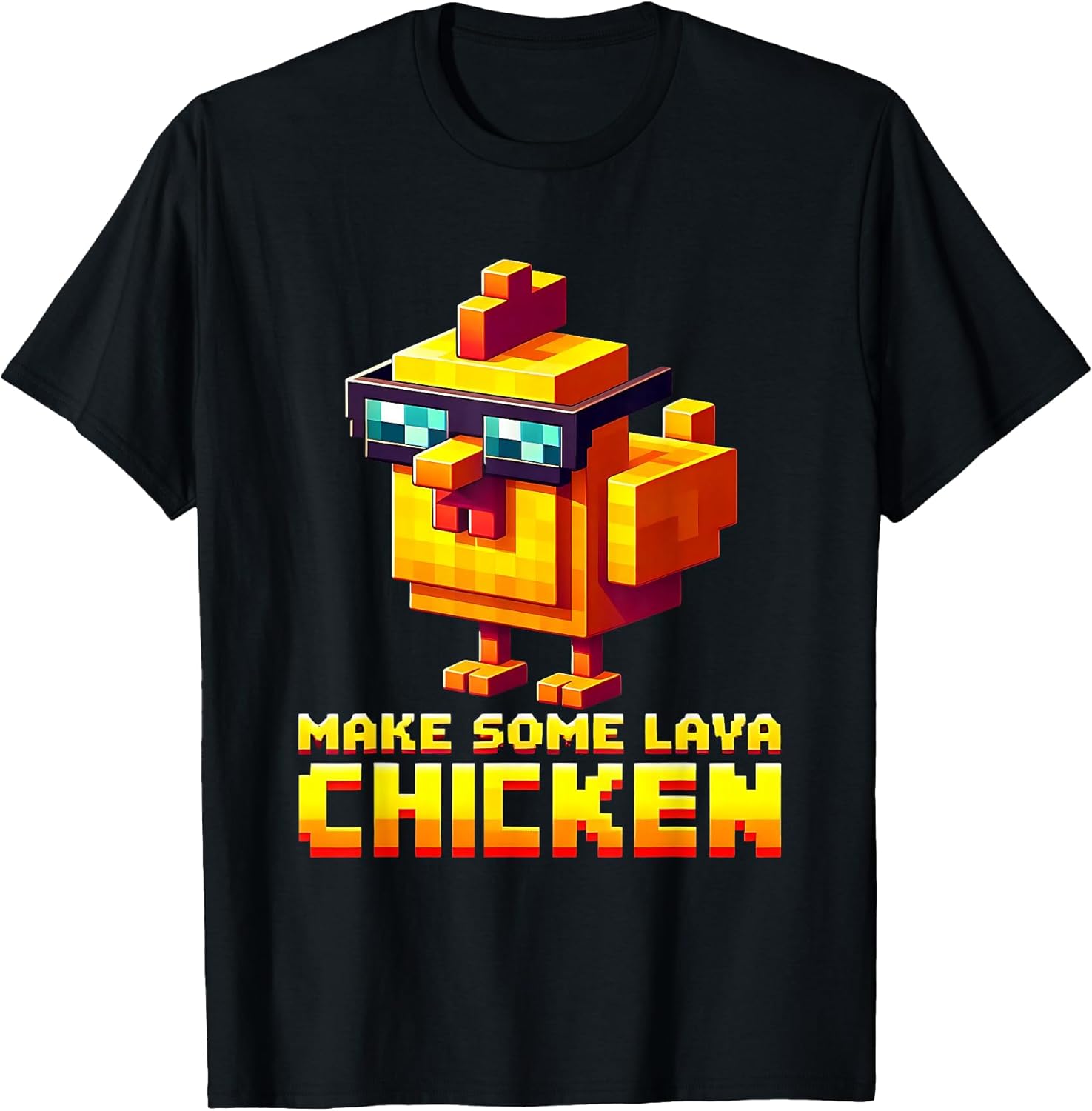 Chicken Make Some Pixel Art Funny Game Humor Meme T-Shirt