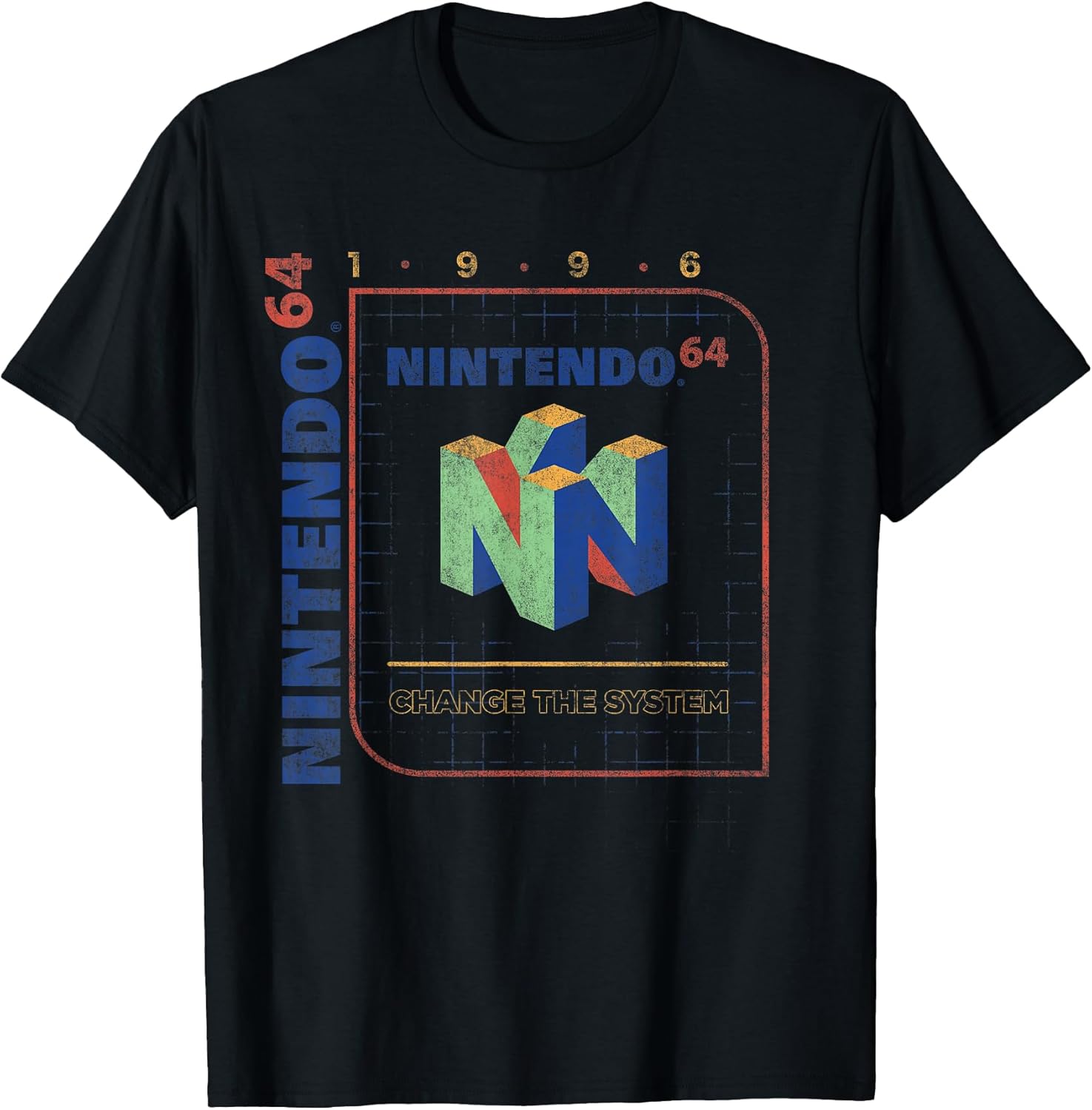 64 Change The System 1996 Vintage Retro Cube Logo T-Shirt
