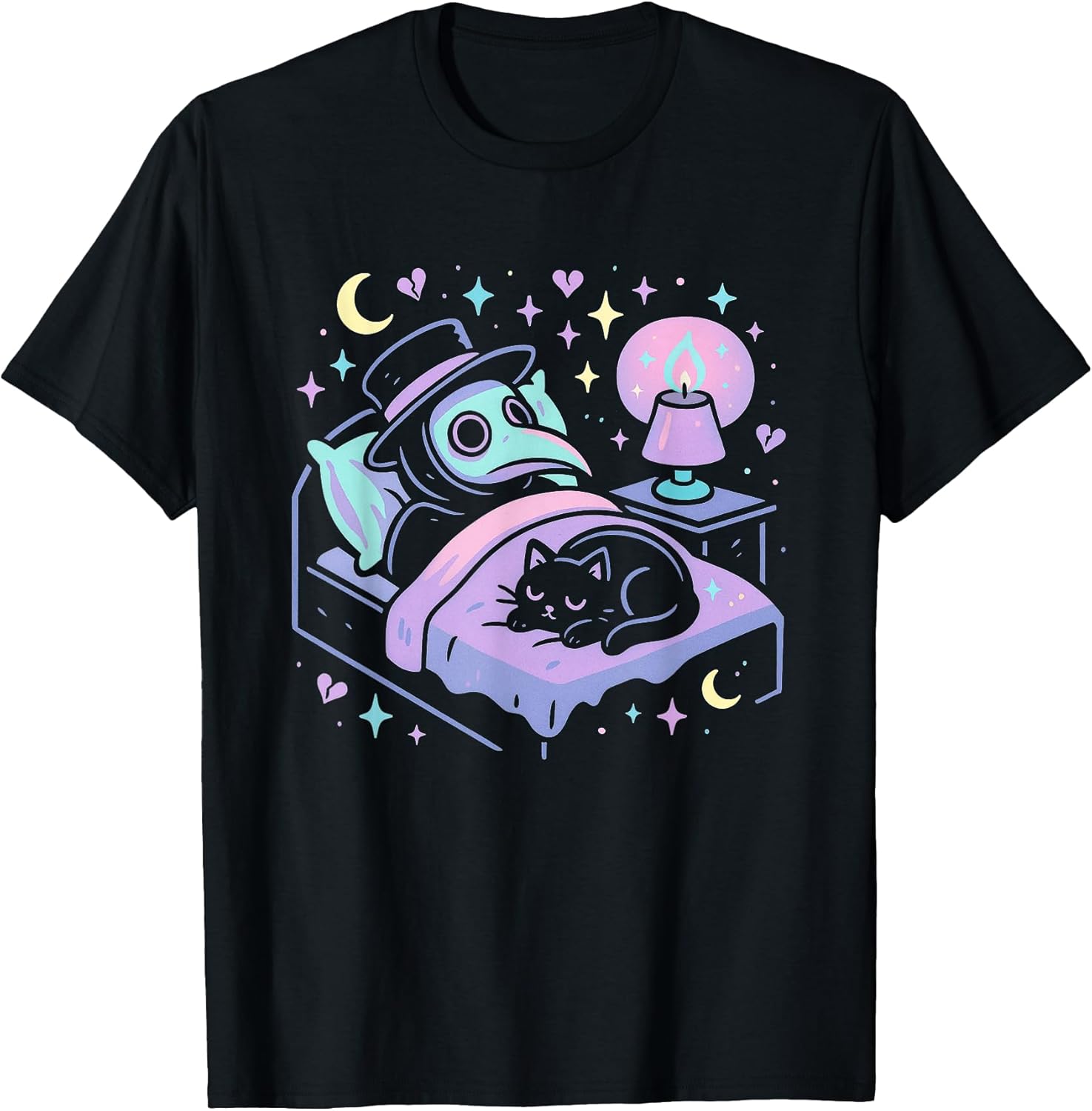 Pastel Goth Shirt Sleeping Plague Doctor Tshirt Sleep T-Shirt