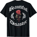 Urban Hip Hop Vintage Hipster Y2K Back Print Streetwear Rose T-Shirt