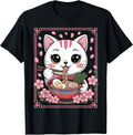 Cute Kawaii Cat Eating Ramen Anime Graphic
