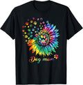 Dog Mom Spiral Dog Paws Prints Tie Dye, Hippie Dog