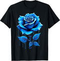 Graffiti Rose Bloom Blue Art T-Shirt