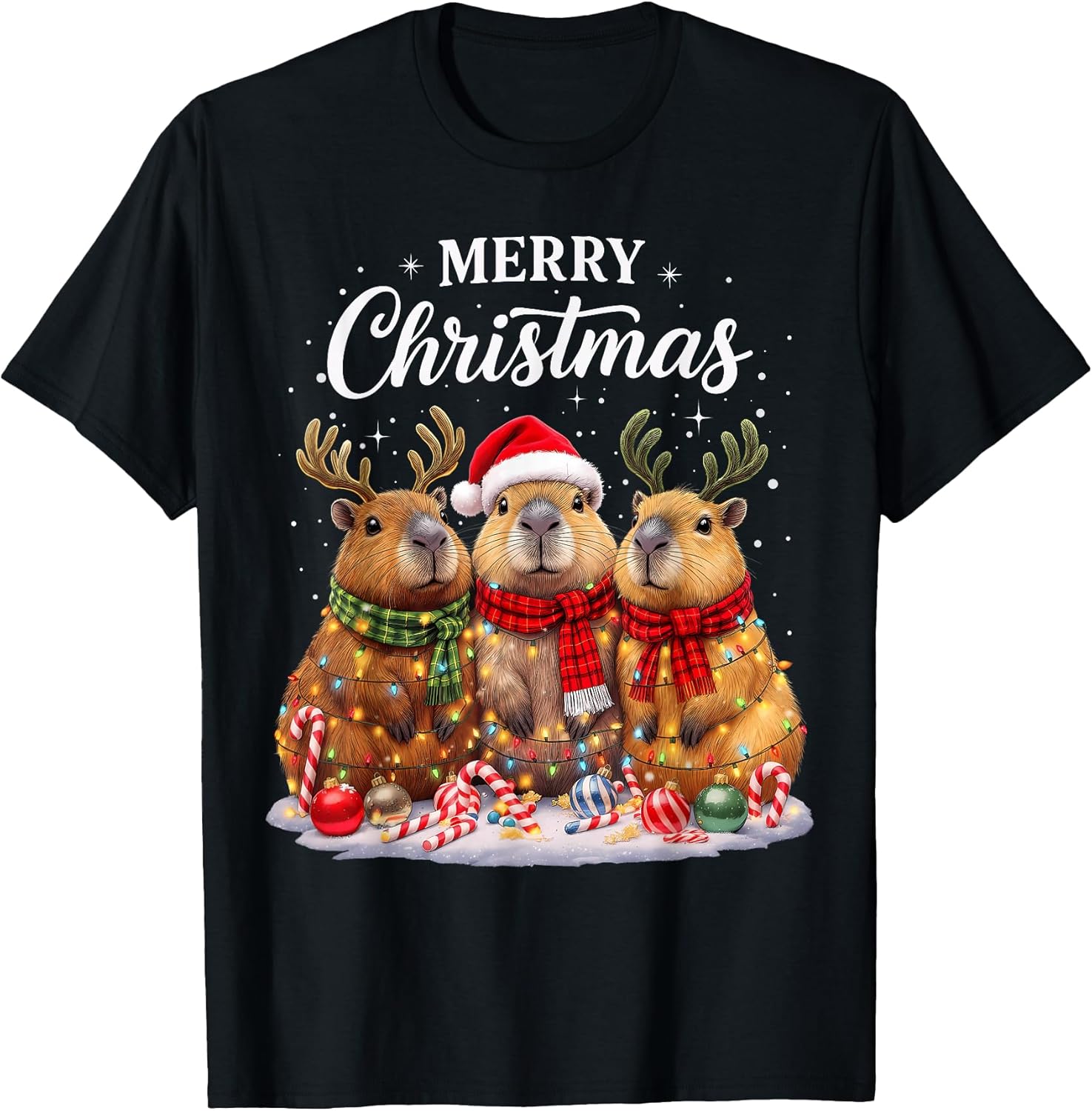 Christmas Capybara Santa Graphic