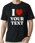 Custom I Heart Shirts with Text Photo Logo for Men Women Couple Family Friend, I Love Shirt Uniforms for Valentines Day