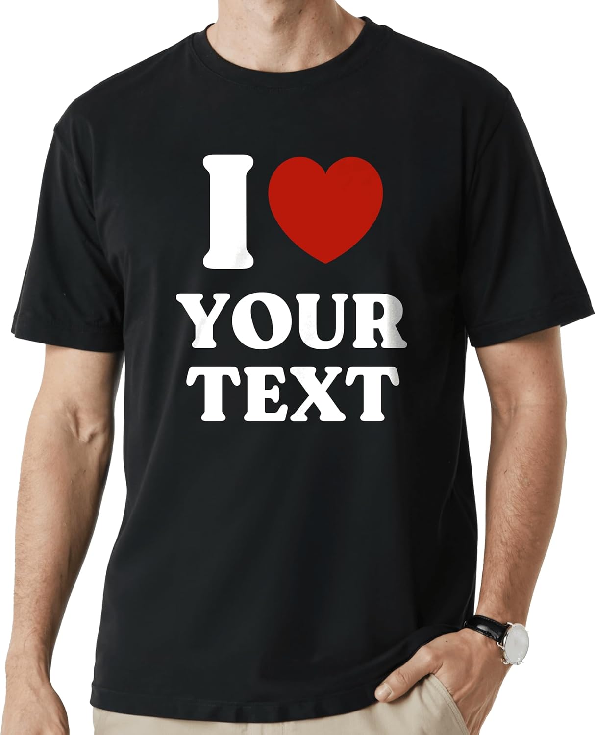 Custom I Heart Shirts with Text Photo Logo for Men Women Couple Family Friend, I Love Shirt Uniforms for Valentines Day