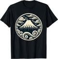Mount Fuji Retro Japanese Woodblock Kanagawa Graphical Art T-Shirt