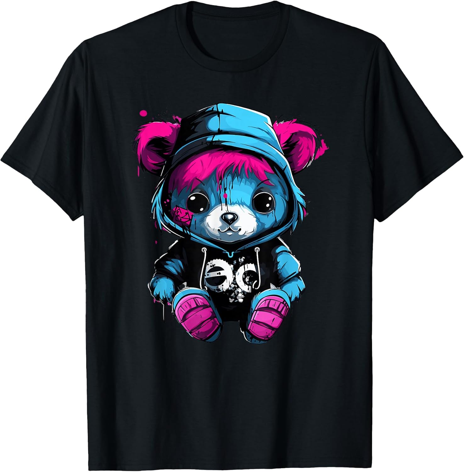 Cute Teddy Bear in Hoodie Urban Style T-Shirt