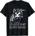 Black is My Happy Color Goth Girl Emo Gothic Unicorn T-Shirt