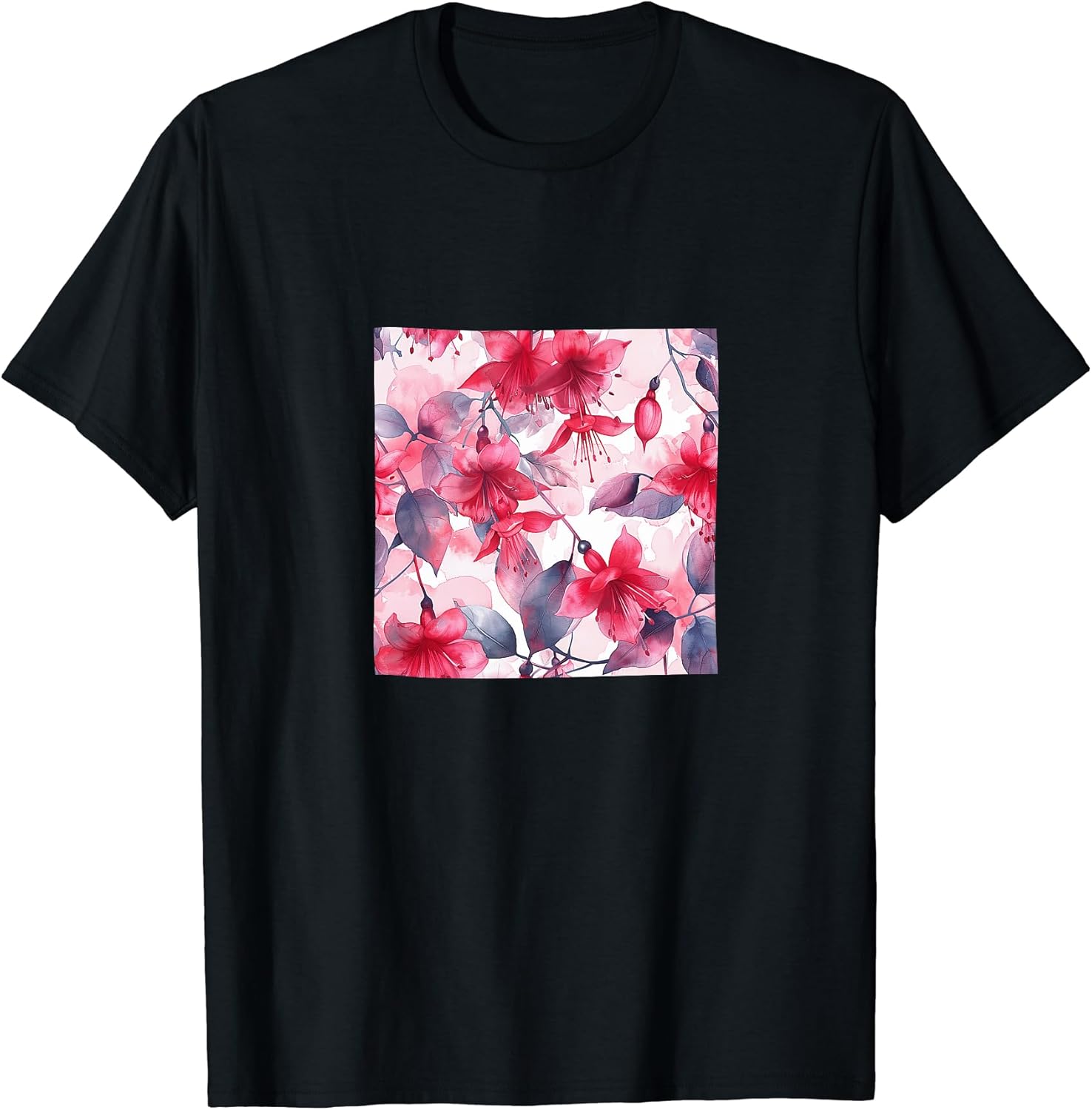 Fuchsia Flower Watercolor Pattern Merch