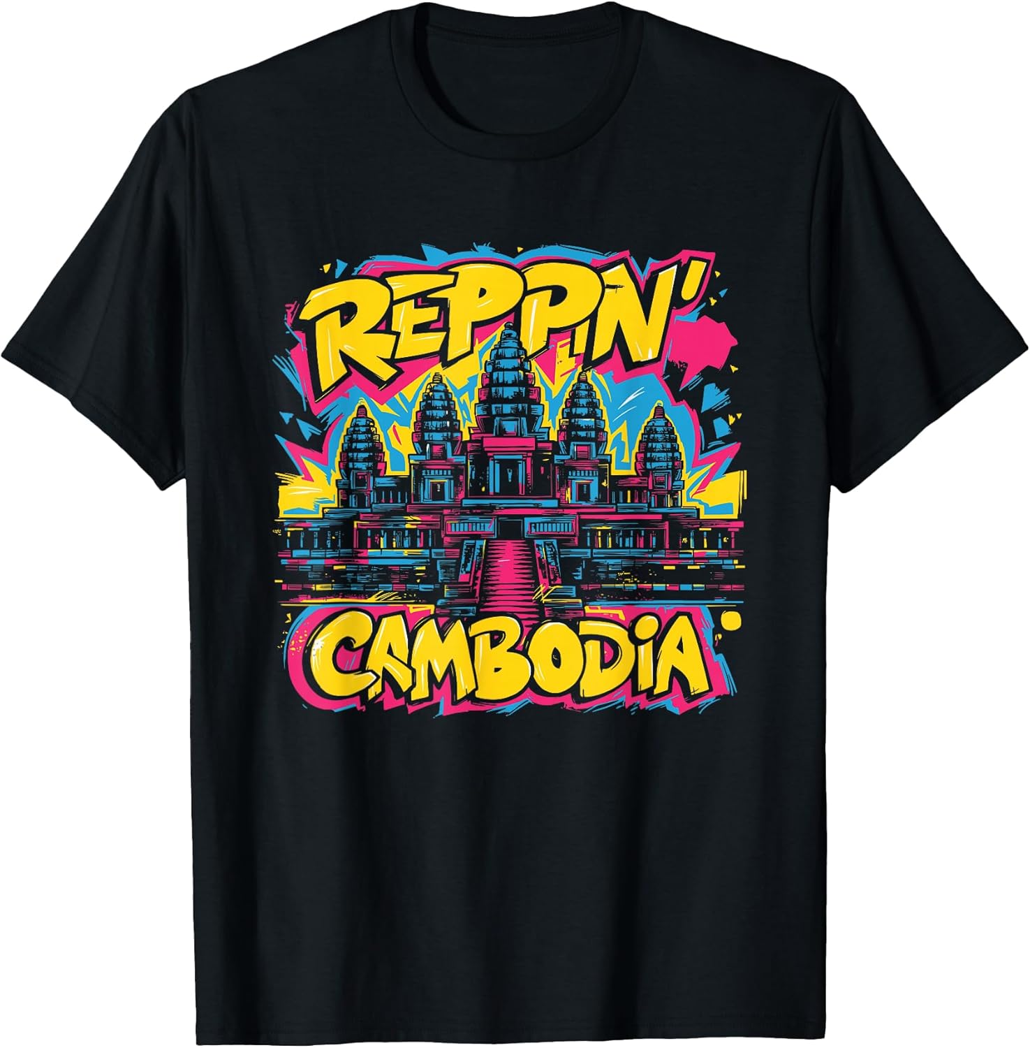 Urban Cambodia Graffiti Khmer Angkor Reppin Design T-Shirt