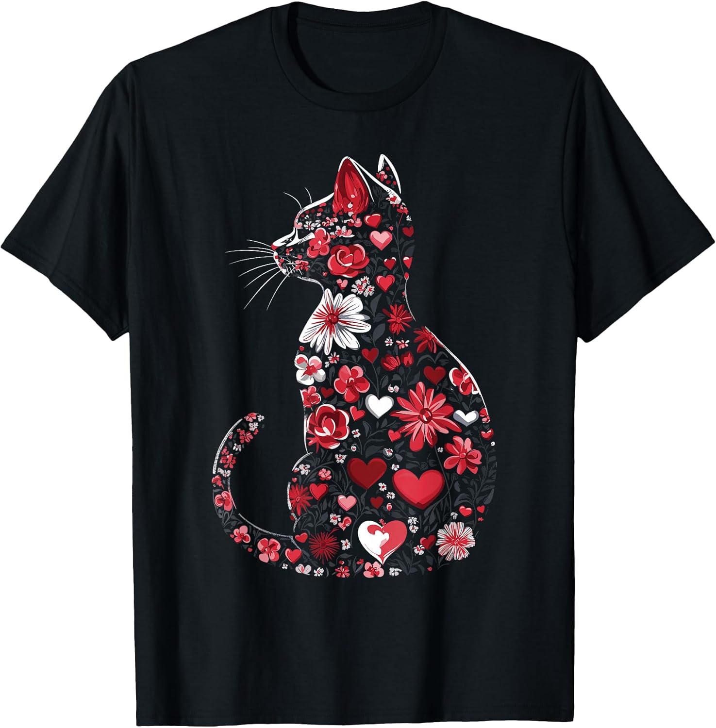 Floral Cats with Hearts, Flowers and Roses Women