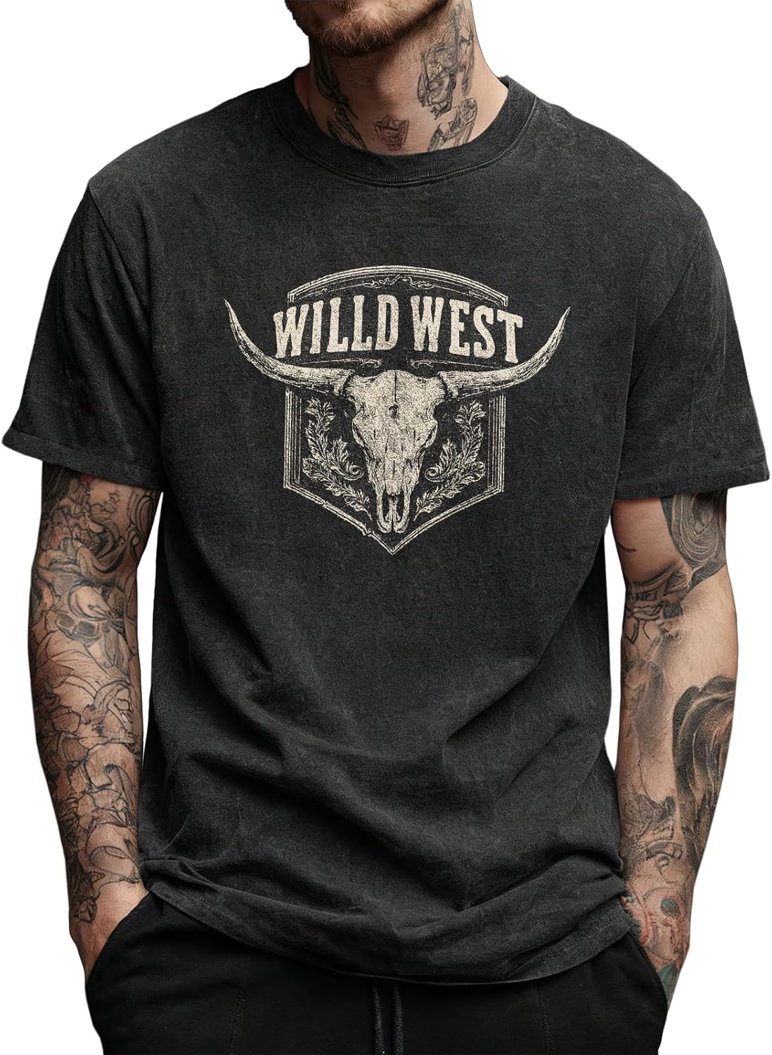 Summer Graphic Cotton T-Shirts for Men Casual Tees Washed Streetwear Crewneck Short Sleeve Tops