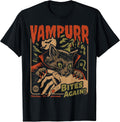 Vampurr Bites Again! Funny Cat Halloween Vintage Graphic T-Shirt