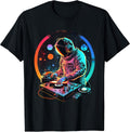 Retro Astronaut DJing Planets EDM Space DJ Graphic