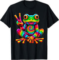 Tie-Dye Frog Peace Sign Hippie T-Shirt
