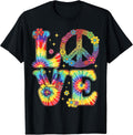 Tie Dye Love Peace Sign Retro Hippie T-Shirt