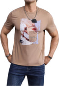 Men's Graphic Tees Figure Letter Print Short Sleeve Designer T Shirt Summer Tee Tops